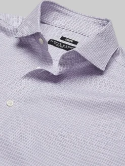 Patterned Dress Shirts|Dress Shirts-Pronto Uomo Classic Fit Houndstooth Dress Shirt Pink