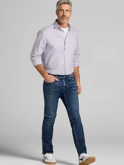 Patterned Dress Shirts|Dress Shirts-Pronto Uomo Classic Fit Houndstooth Dress Shirt Pink