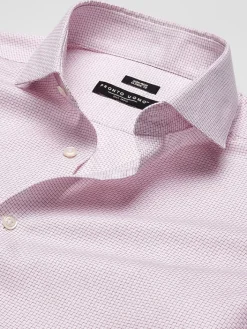 Patterned Dress Shirts|Dress Shirts-Pronto Uomo Classic Fit Mini Grid Dress Shirt Purple