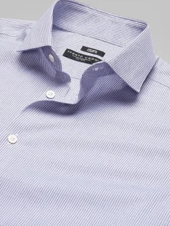 Patterned Dress Shirts|Dress Shirts-Pronto Uomo Classic Fit Mini Grid Dress Shirt Purple