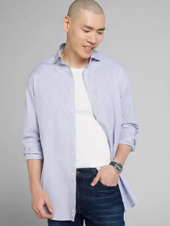 Patterned Dress Shirts|Dress Shirts-Pronto Uomo Classic Fit Mini Grid Dress Shirt Purple