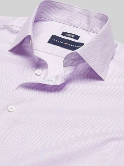 Patterned Dress Shirts|Designer Dress Shirts-Joseph Abboud Classic Fit Mini Grid Dress Shirt Purple