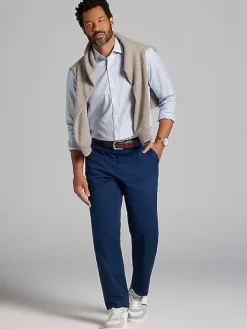 Patterned Dress Shirts|Designer Dress Shirts-Joseph Abboud Classic Fit Mini Tattersall Dress Shirt Blue