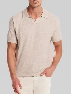 Sweaters-Weatherproof Vintage Classic Fit Mixed Knit Johnny Collar Sweater Aqua