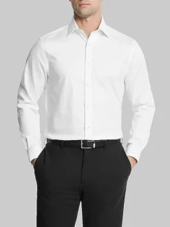 Solid Dress Shirts|White Dress Shirts-Michael Kors Classic Fit Passport Dress Shirt Gray