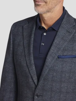 Sport Coats|Sport Coats-Michael Strahan Classic Fit Plaid Sport Coat Grey Plaid