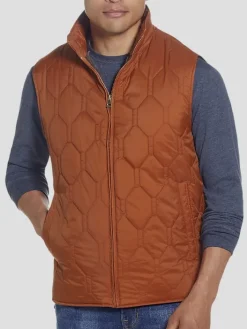 Outerwear|Casual Jackets & Vests-Weatherproof Vintage Classic Fit Quilted Lightweight Vest Caramel