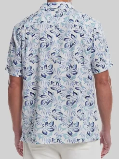 Button Up Shirts|Casual Shirts-Weatherproof Vintage Classic Fit Short Sleeve Camp Shirt Med Blue