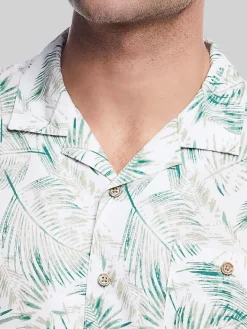 Button Up Shirts|Casual Shirts-Weatherproof Vintage Classic Fit Short Sleeve Camp Shirt Green