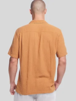 Button Up Shirts|Casual Shirts-Weatherproof Vintage Classic Fit Short Sleeve Camp Shirt Bright Blue