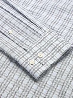 Patterned Dress Shirts|Dress Shirts-Wilke-Rodriguez Classic Fit Tattersall Plaid Dress Shirt Aqua