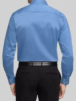 Solid Dress Shirts|Dress Shirts-Van Heusen Classic Fit Ultra Wrinkle-Free Stretch Dress Shirt Black