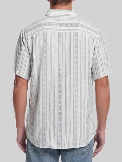 Button Up Shirts|Casual Shirts-Weatherproof Vintage Classic Fit Vertical Dobby Button Up Shirt Med Blue