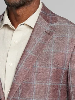 Sport Coats|Sport Coats-Joseph Abboud Classic Fit Windowpane Sport Coat Orchid Windowpane