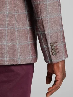 Sport Coats|Sport Coats-Joseph Abboud Classic Fit Windowpane Sport Coat Orchid Windowpane