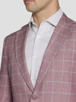 Sport Coats|Sport Coats-Michael Strahan Classic Fit Windowpane Sport Coat Blue Windowpane