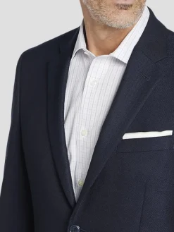 Big & Tall Sport Coats|Blazers-Joseph Abboud Classic Fit Wool Blend Blazer Black Solid
