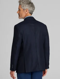 Big & Tall Sport Coats|Blazers-Joseph Abboud Classic Fit Wool Blend Blazer Black Solid