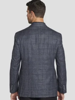 Sport Coats|Sport Coats-Joseph Abboud Classic Fit Wool Blend  Plaid Sport Coat Blue Plaid