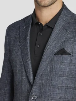 Sport Coats|Sport Coats-Joseph Abboud Classic Fit Wool Blend  Plaid Sport Coat Blue Plaid