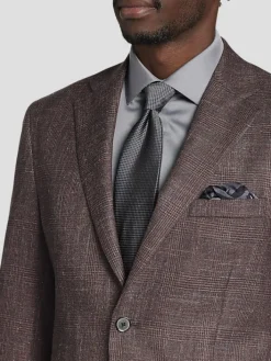 Sport Coats|Sport Coats-Joseph Abboud Classic Fit Wool Blend Plaid Sport Coat Rust Plaid