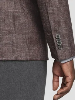 Sport Coats|Sport Coats-Joseph Abboud Classic Fit Wool Blend Plaid Sport Coat Rust Plaid