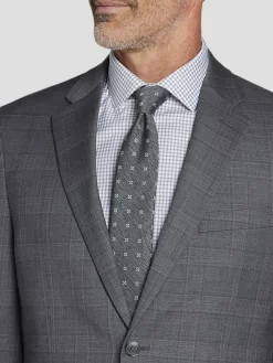 3-piece Suits|Suit Separates-Joseph Abboud Classic Fit Wool Blend Suit Jacket Gray Plaid