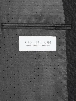 Big & Tall Suits|3-piece Suits-Michael Strahan Classic Fit Wool Blend Suit Jacket Black Solid