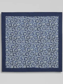 Formal Accessories|Pocket Squares-Joseph Abboud Classic Indigo Pattern Pocket Square Brown