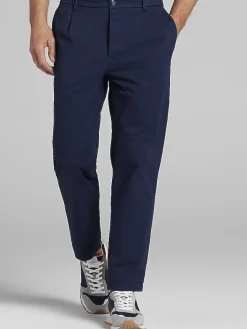 Casual Pants & Chinos|Casual Pants & Chinos-Joseph Abboud Comfort Stretch Chino Pleated Navy