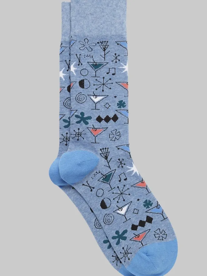 Socks-Egara Comic Drink Socks, 1-pair Denim