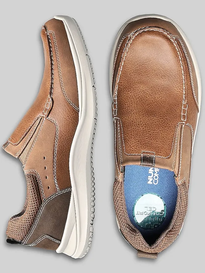 Loafers & Slip-ons|Casual Shoes-Nunn Bush Conway Moc Toe Shoes Dark Brown