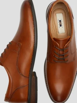 Oxfords|Dress & Formal Shoes-Joseph Abboud Cosmo Leather Plain Toe Oxfords Black
