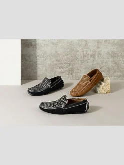 Loafers & Slip-ons-Donald Pliner Damiano Moc Toe Loafers Black