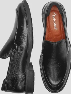 Dress & Formal Shoes|Loafers & Slip-ons-Belvedere Dante Leather Slip-On Dress Loafers Black