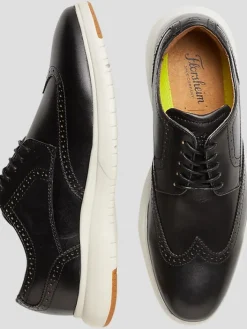 Oxfords|Casual Shoes-Florsheim Dash Leather Wingtip Oxford Dress Sneakers Black