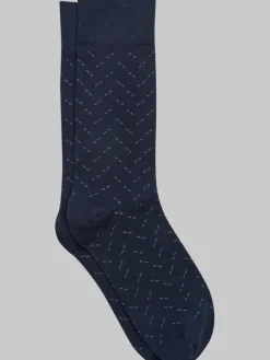 Socks-Egara Dashed Herringbone Socks, 1-pair Black