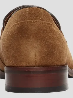 Loafers & Slip-ons|Dress & Formal Shoes-Vintage Foundry Davis Suede Moc Toe Penny Loafers Tan Suede