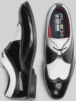 Oxfords|Dress & Formal Shoes-Stacy Adams Dayton II Wingtip Oxfords Black/White