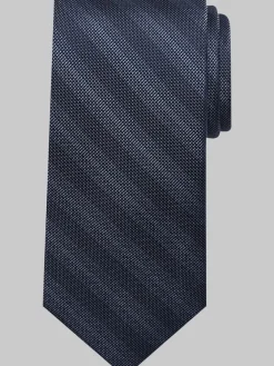 Ties-Pronto Uomo Diagonal Stripe Silk Tie Black