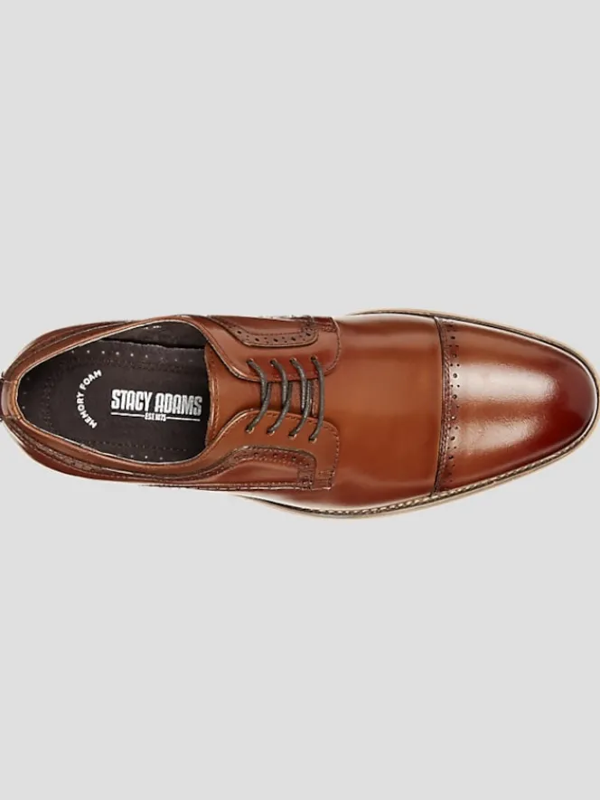 Oxfords|Dress & Formal Shoes-Stacy Adams Dickinson Cap Toe Oxfords Tan