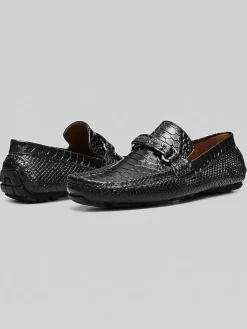 Loafers & Slip-ons-Donald Pliner Donnie Moc Toe Bit Drivers Black