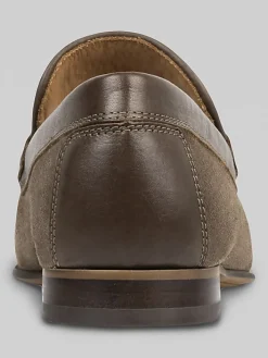 Loafers & Slip-ons-Donald Pliner Donnie Suede Moc Toe Bit Loafers Taupe