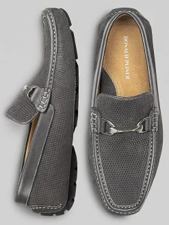 Loafers & Slip-ons-Donald Pliner Dorion Moc Toe Bit Loafers Gray