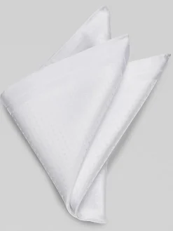 Formal Accessories|Pocket Squares-Joseph Abboud Dot Tonal Pocket Square White