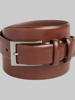 Belts-Men's Wearhouse Double Loop Leather Belt Black