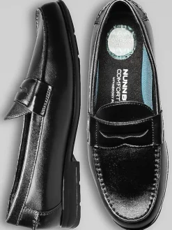 Loafers & Slip-ons-Nunn Bush Drexel Moc Toe Penny Loafers Black