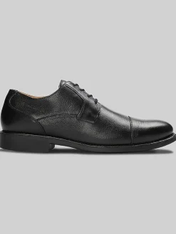 Oxfords|Dress & Formal Shoes-Belvedere Duke Leather Lace-up Cap Toe Oxfords Black