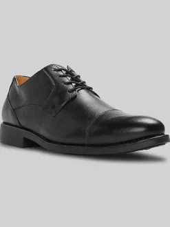 Oxfords|Dress & Formal Shoes-Belvedere Duke Leather Lace-up Cap Toe Oxfords Black