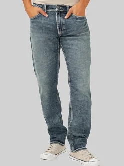 Casual Pants & Chinos|Casual Pants & Chinos-Silver Jeans Eddie Classic Athletic Fit Tapered Leg Luxe Heritage Jeans Dark Wash